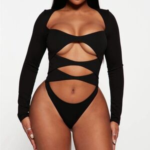 Black cutout bodysuit